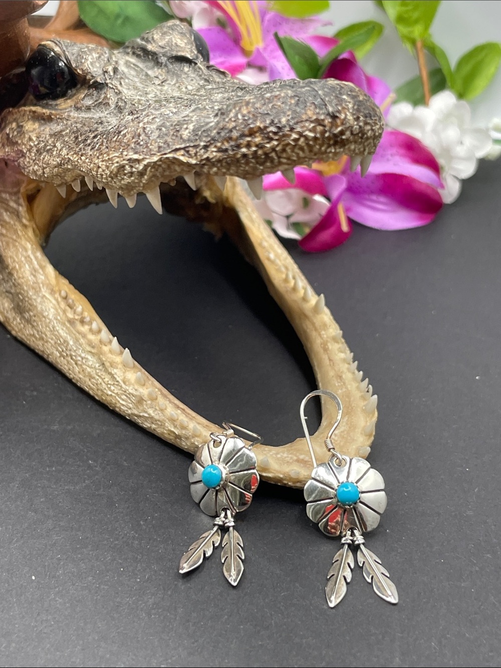 Southwestern 925 and turquoise earrings
